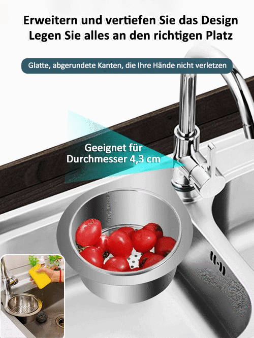 🔥Letzter Tag 49% Rabatt🎁Abtropfkorb aus Edelstahl in Schwanenform
