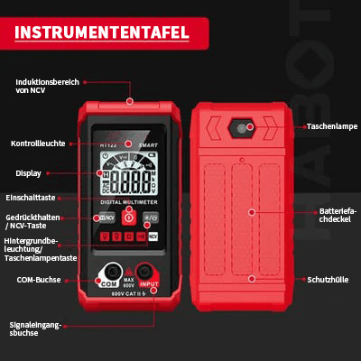 🏆Digitaler Multimeter- Tester 2000 Zählungen mit DC/AC- Voltmeter und Ohm-Volt-Ampere-Meter