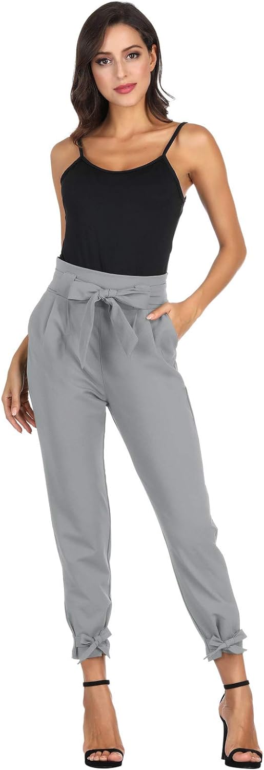 GRACE KARIN Womens Casual High Waist Pencil Pants with Bow-Knot Pockets for Work