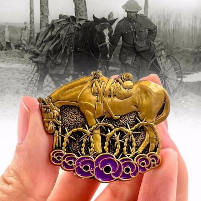 Limited Edition - War Horse Purple Poppy Remembered Brooch