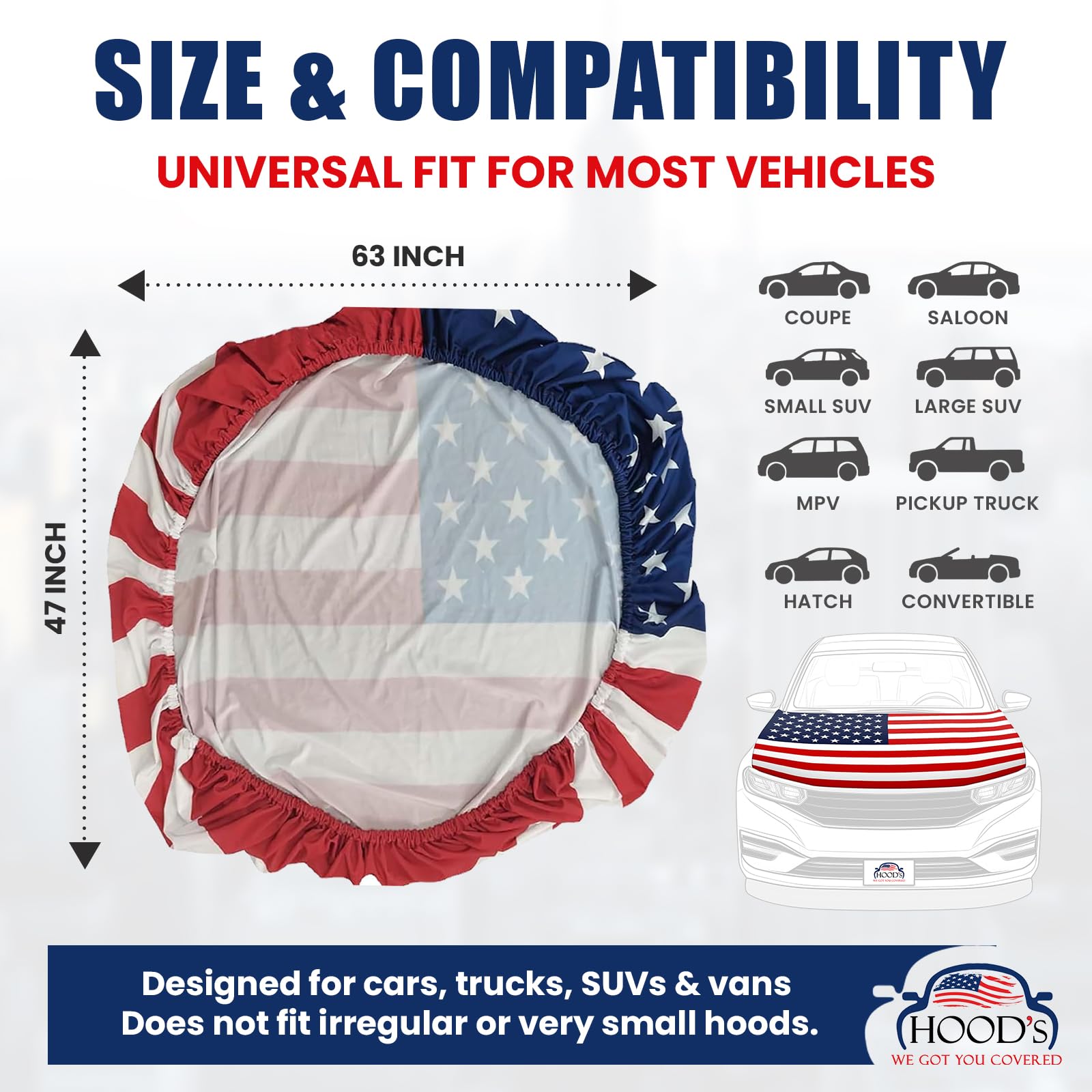 🔥American Flag Car Hood Cover