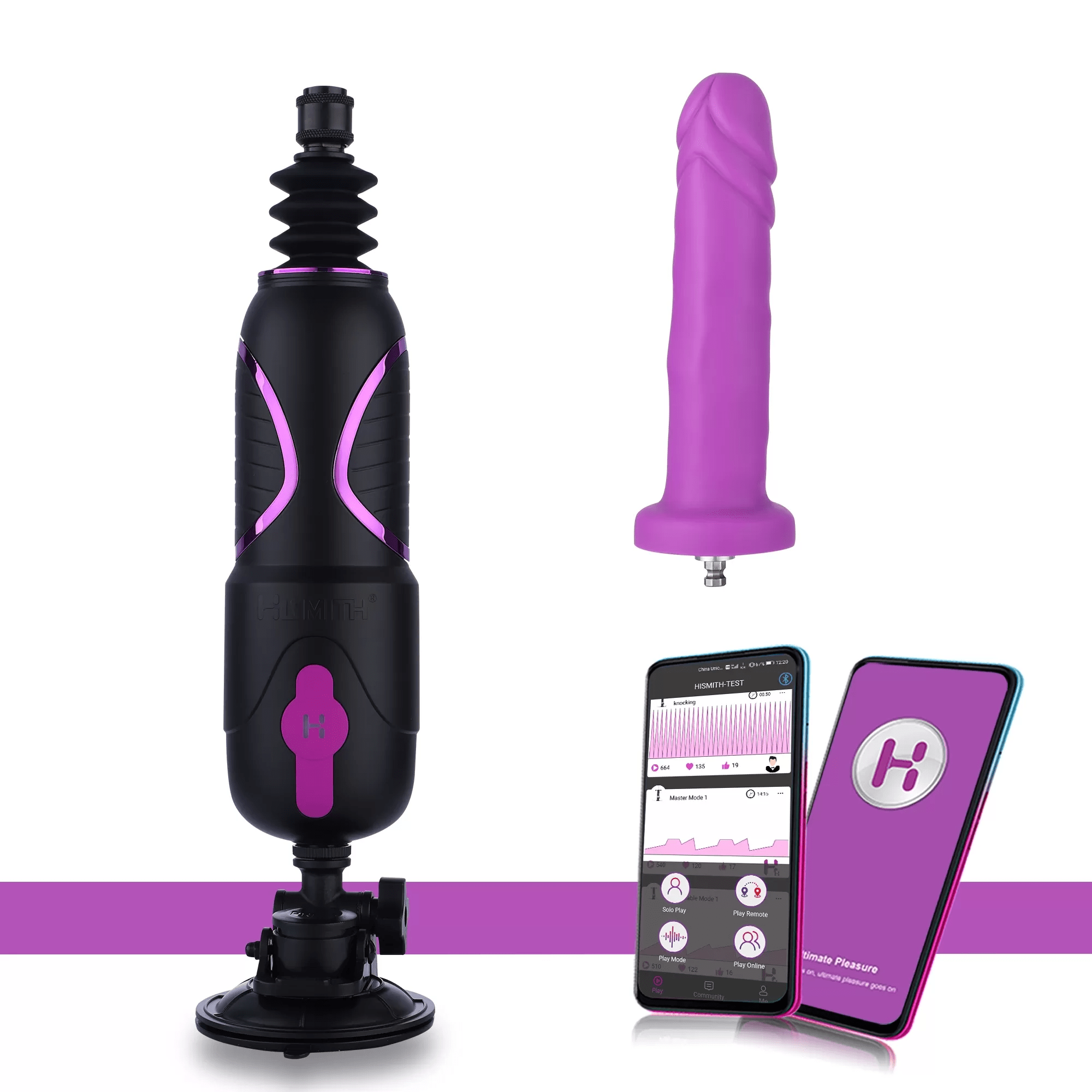 Hismith Pro Traveler 2.0, Portable Sex Machine App Controlled With Remote - 6.8