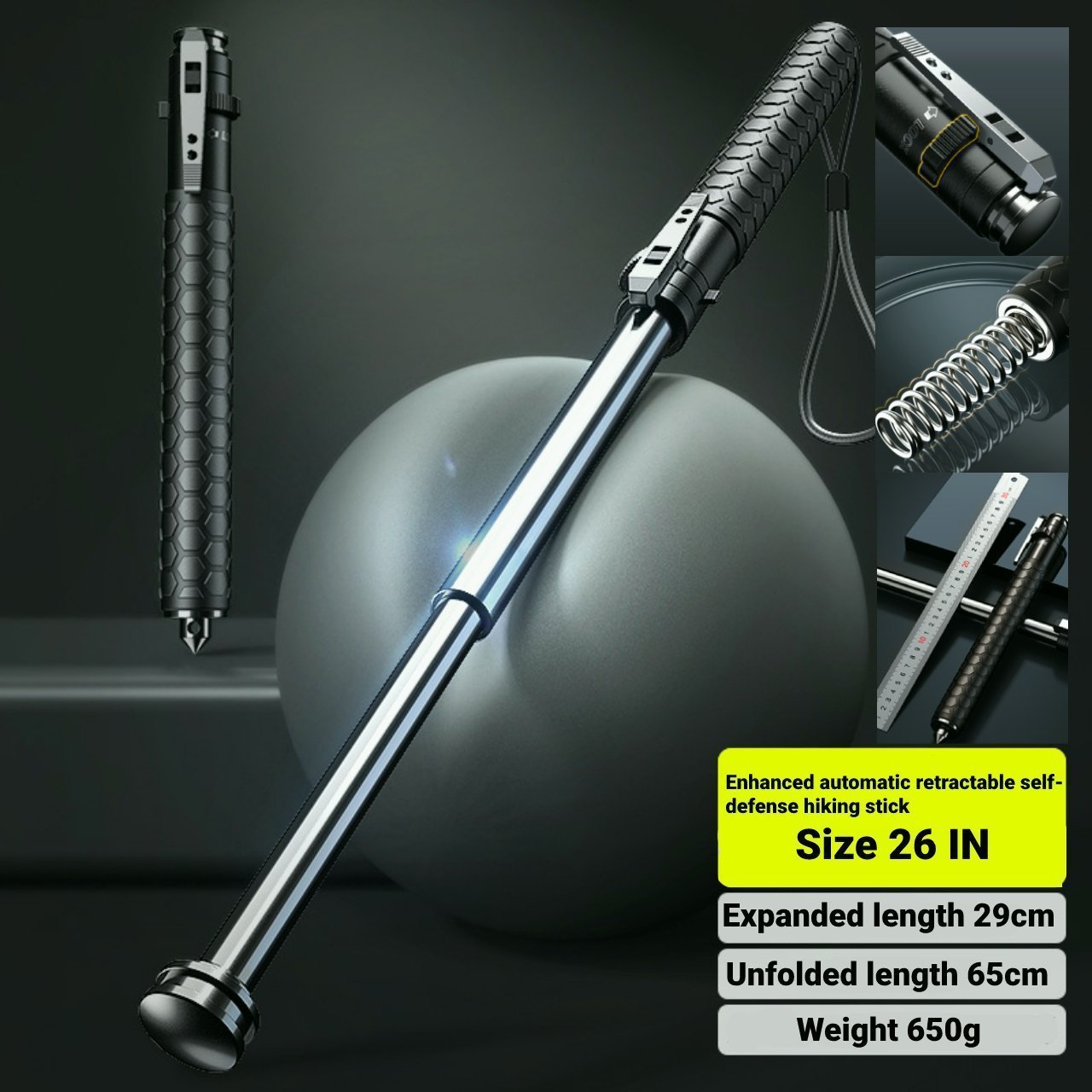 ⚡Last Day 49% OFF - Enhanced Automatic Retractable Hiking Stick