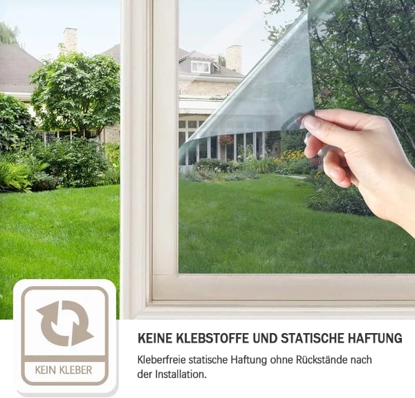 🔥100 % Sichtschutz, Sonnenschutz, Anti-UV-reflektierende Fensterfolie