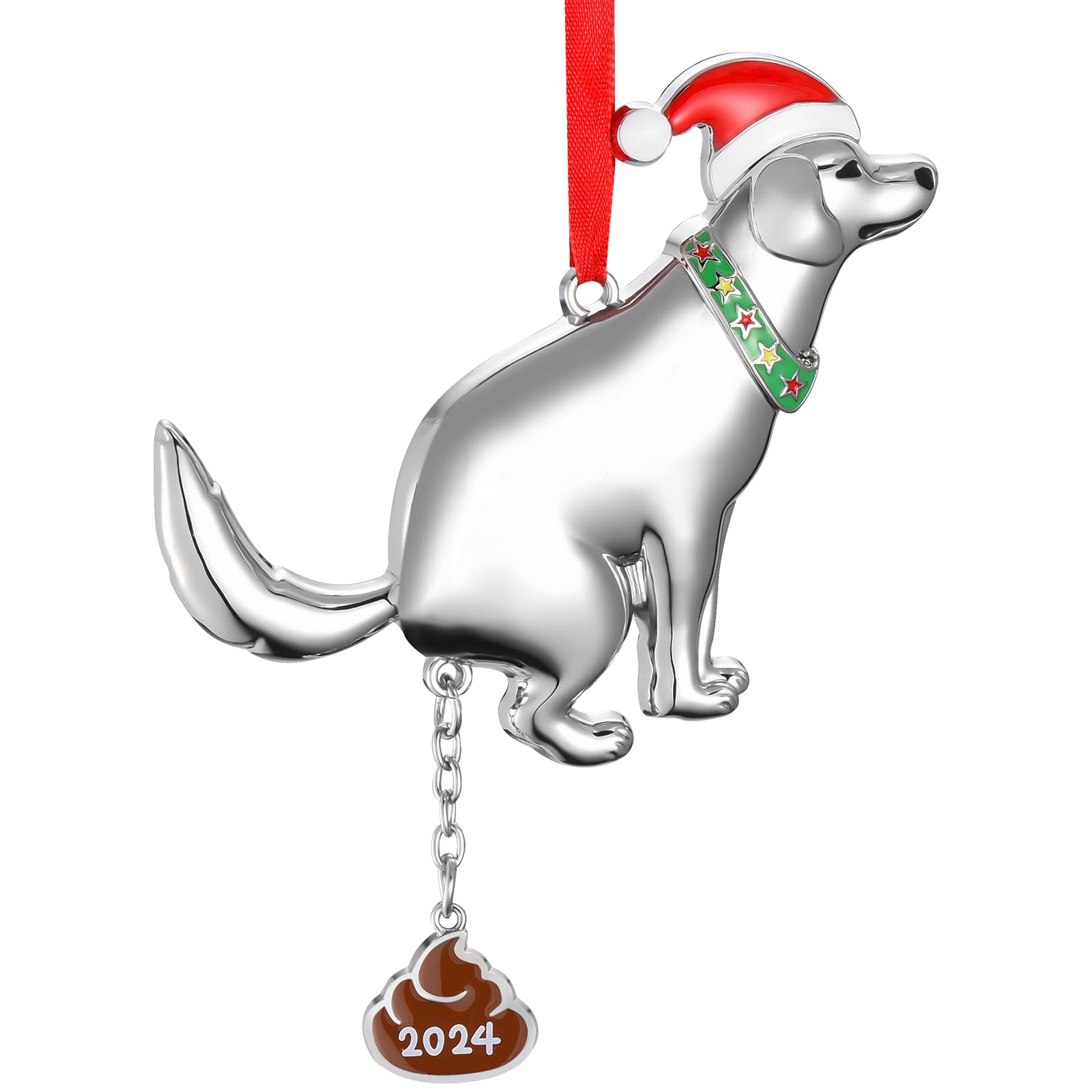 🎄🐕2024 Funny Pooping Dog Ornament for Christmas Tree Decoration