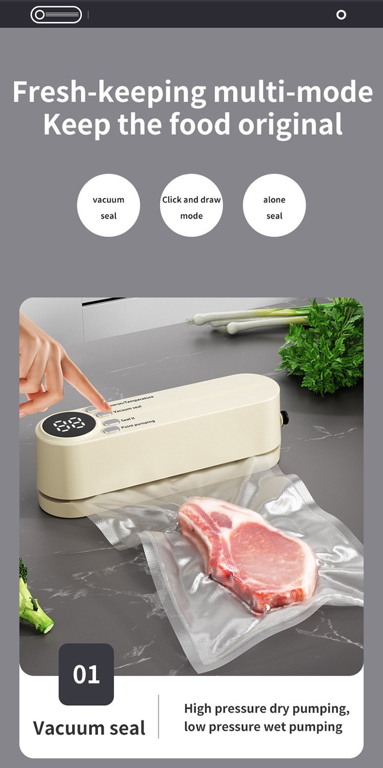 🥗 Keep Your Food Fresh ✨Mini Wireless Vacuum Sealer