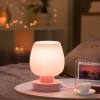 Touch Bedside Table Lamp - Modern Small Lamp for Bedroom Living Room Nightstand, Desk lamp with White Opal Glass Lamp Shade, Warm LED Bulb, 3 Way Dimmable, Simple Design Mother's Day Gifts