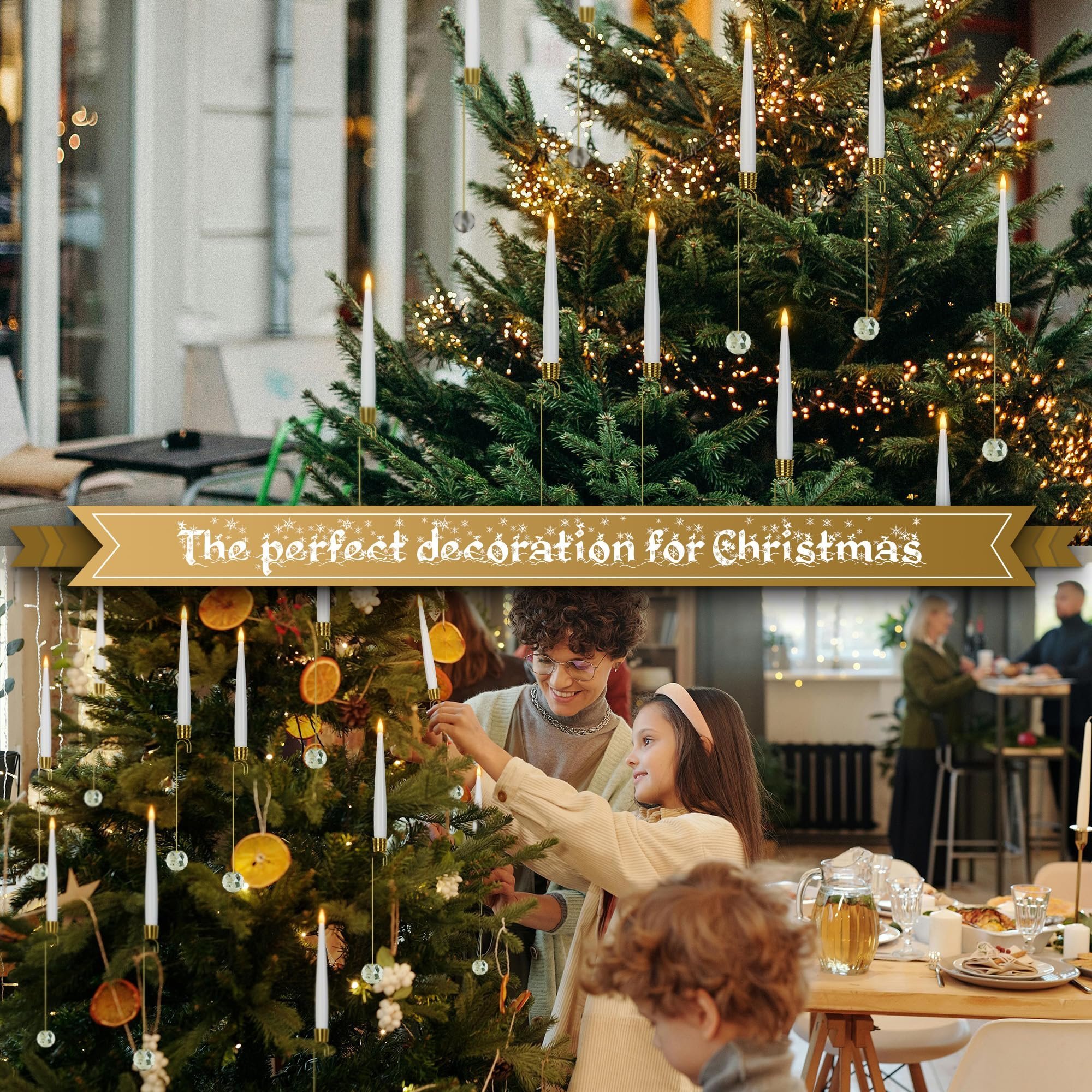 🍂TikTok Fall Sale — Last Day 70% OFF🎉Christmas Tree Led Candles with Clear Crystal Ball Hook🎄