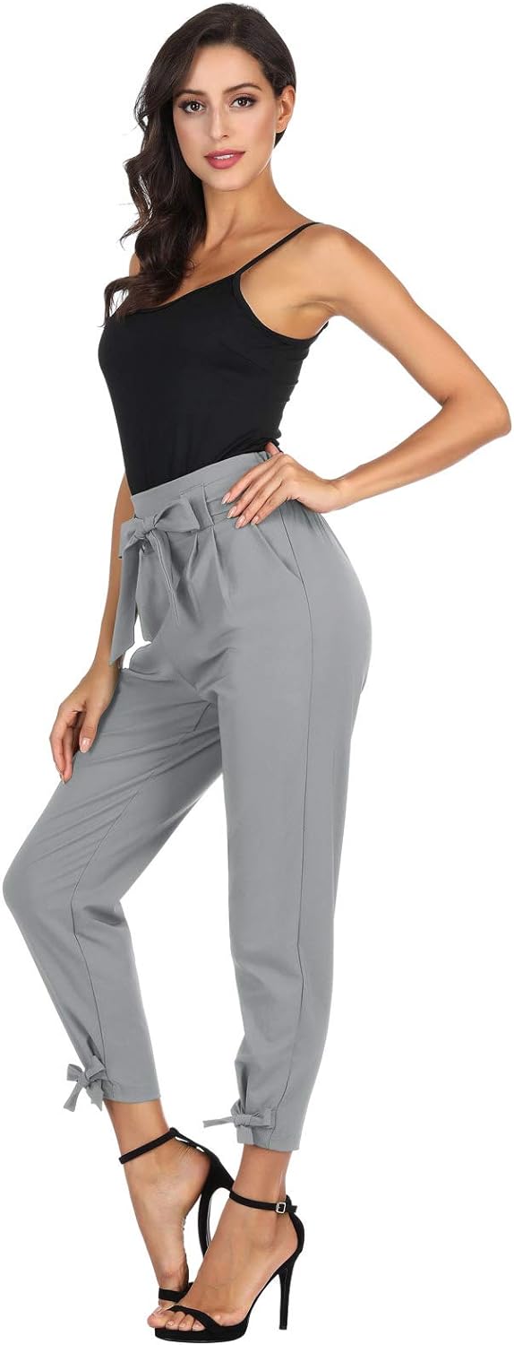 GRACE KARIN Womens Casual High Waist Pencil Pants with Bow-Knot Pockets for Work