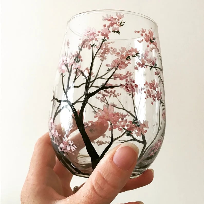 🔥Last Day Promotion - 70% OFF🎁Four Seasons Tree Wine Glasses - Hand Painted Art