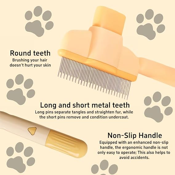 🔥NEW YEAR SALE - Self-cleaning Pet Flea Comb Grooming Brush