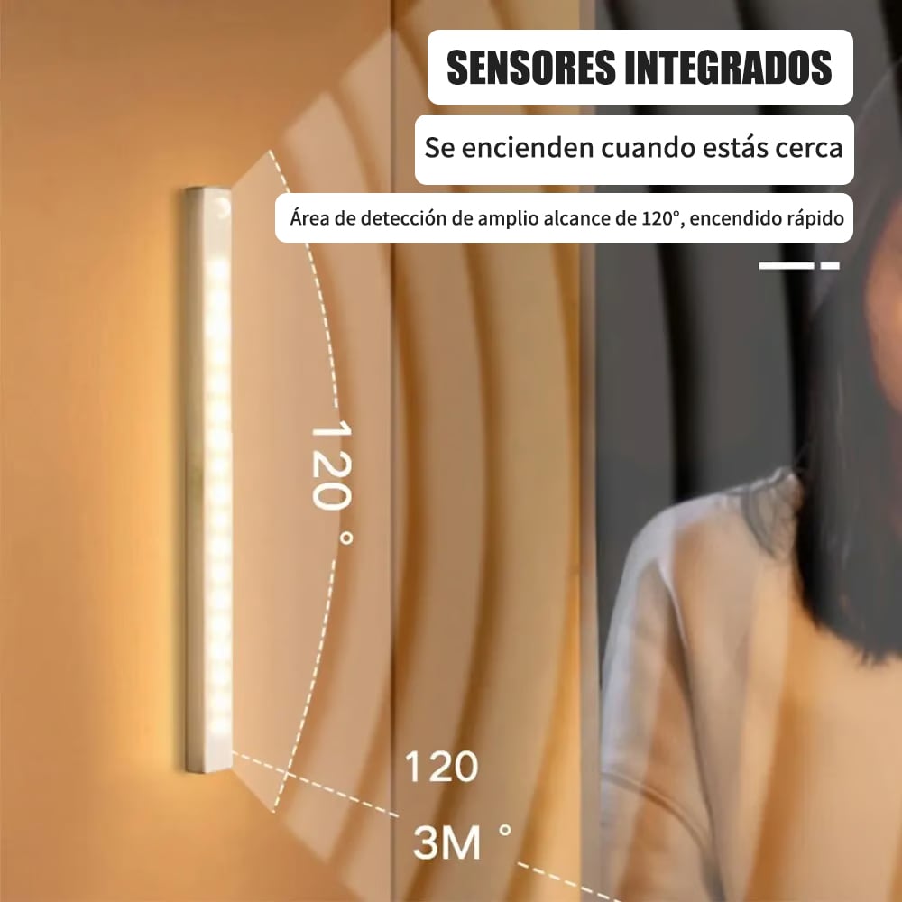 OFERTA DEL AÑO NUEVO-49% OFF🔥Luces LED magnéticas recargables con sensor inteligente sin perforaciones