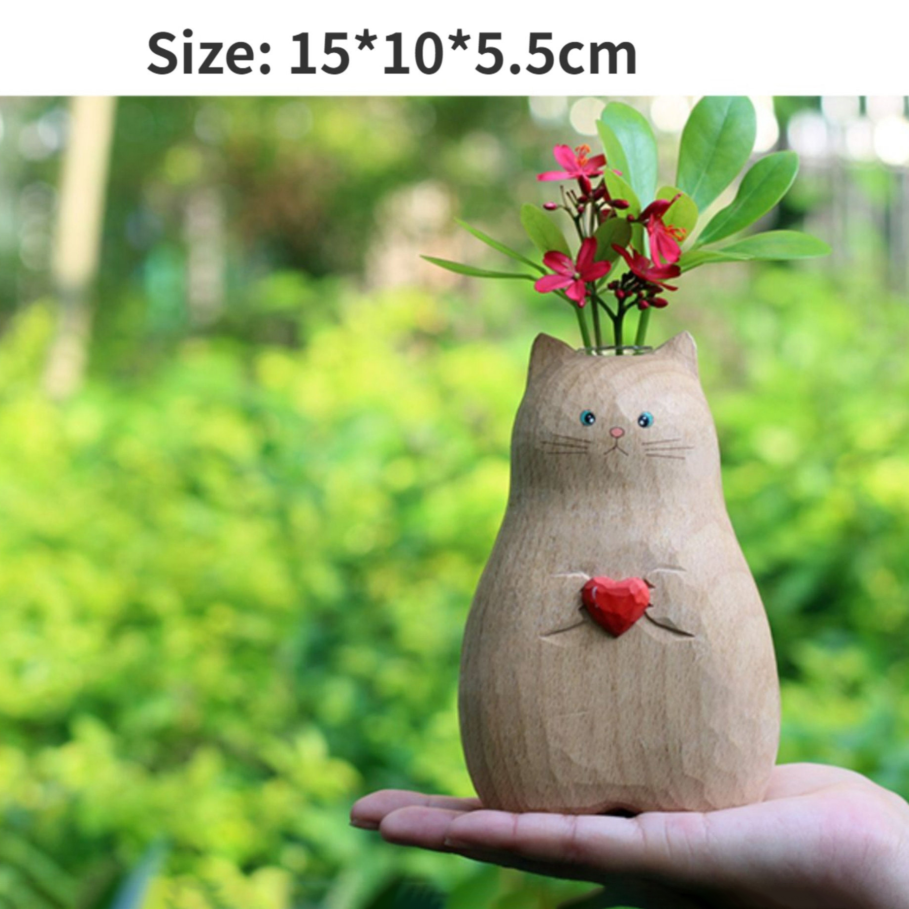 (🌲EARLY CHRISTMAS SALE - 50% OFF) 🎁Handmade Wooden Cat Vase, BUY 2 FREE SHIPPING