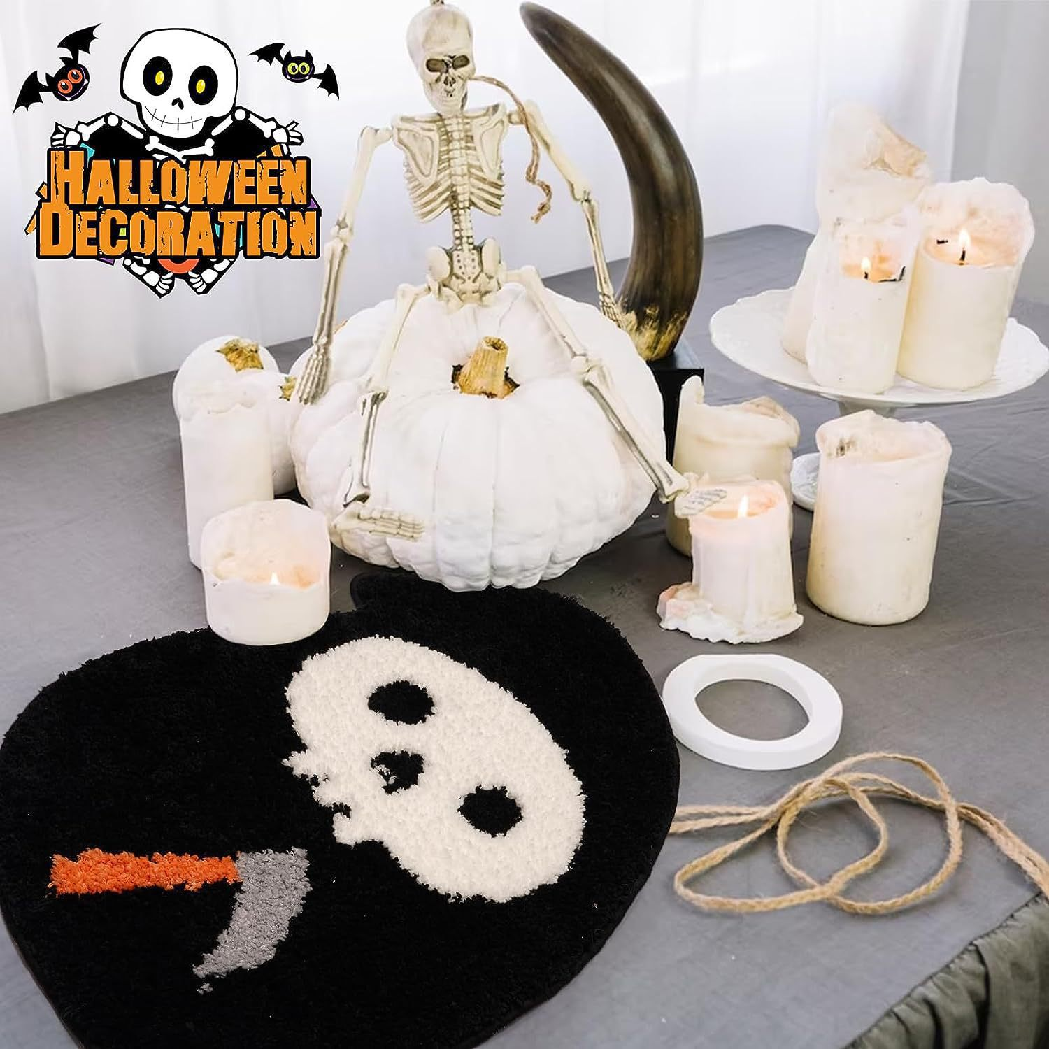 🔥👻2024 Halloween Bath Mat Ghost Tufted Rug