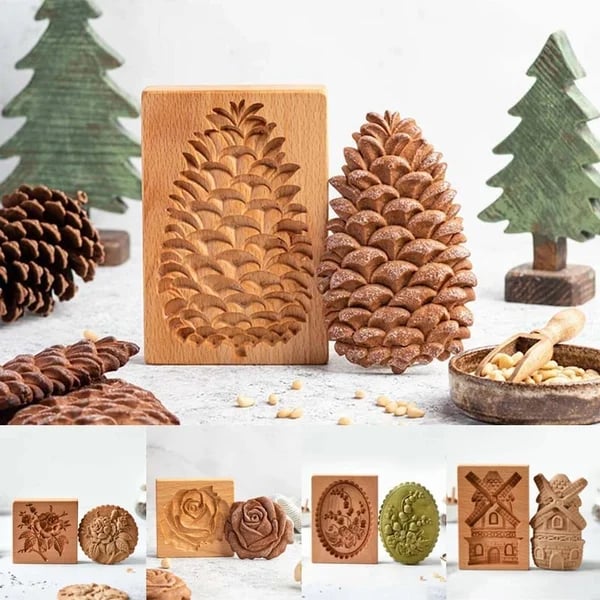 🎁Early Christmas Sale 48% OFF - Wooden Embossing Mold For Cookies (🔥🔥BUY 3 GET 2 FREE）