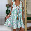 Cross-border sleeveless dress with halter print skirt