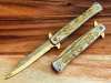 Gold Rose Engraved Fantasy Stiletto Knife(𝐊𝐞𝐯𝐢𝐧 𝐂𝐚𝐬𝐞𝐲 𝐇𝐚𝐧𝐝𝐦𝐚𝐝𝐞®)