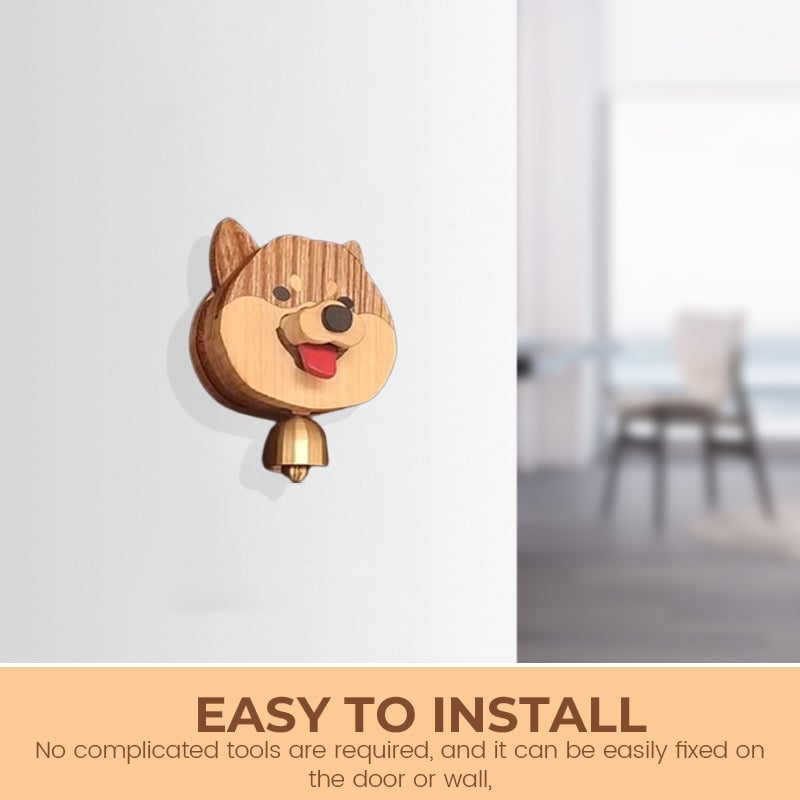 🎁TikTok Last Day Sale - 70% OFF⏰Handmade pure wood Shiba Inu wind chime doorbell