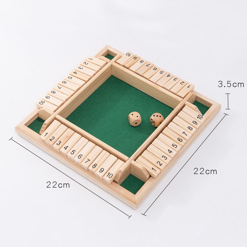 SHUT THE BOX-WOODEN DICE BOARD GAME