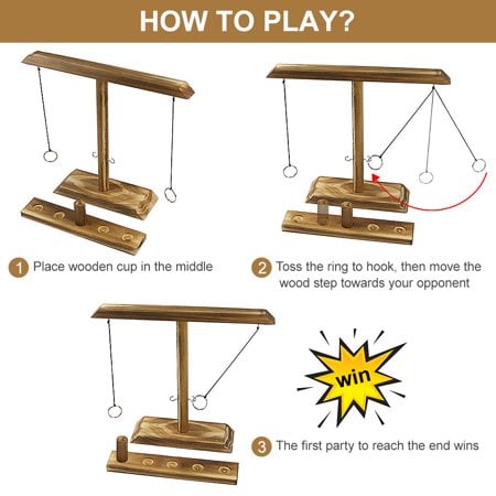 🔥Last Day 49% OFF - Wooden Ring Hook Tossing Christmas Party Games