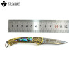 TOSAHWI HANDMADE Colorful shell Damascus Mini Pocket Folding Blades-69528