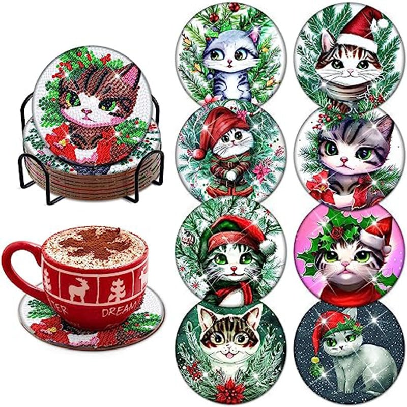 🎄Early Christmas Sale 50% OFF 🎄DIY Special Shaped Diamond Painting Coaster🎅Buy 2 Free Shipping