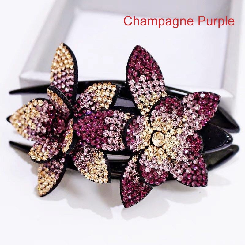 (🎄Christmas Promotion--48%OFF)Rhinestone Double Flower Hair Clip