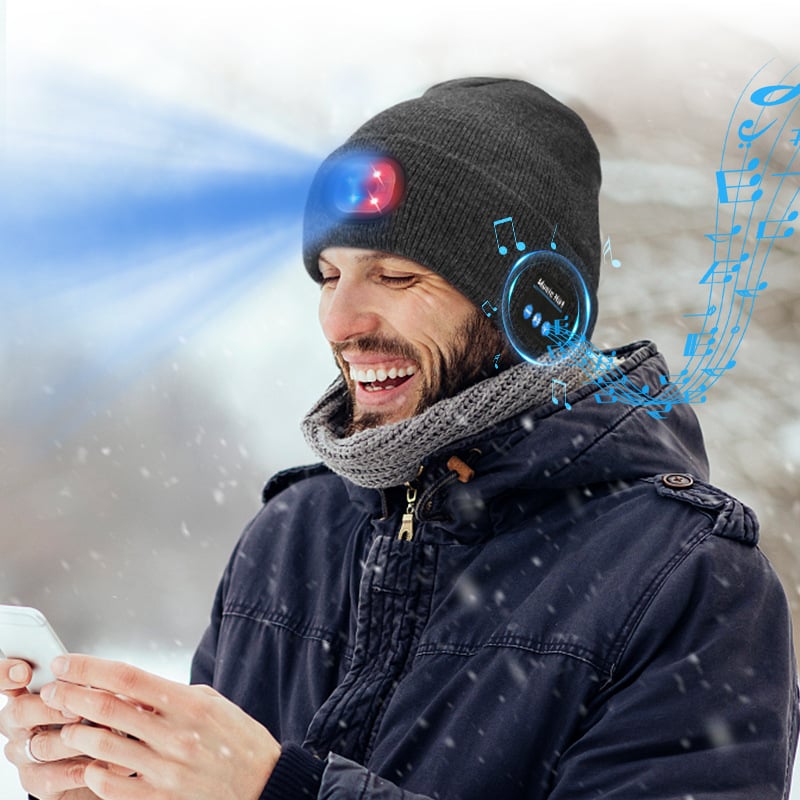 (🔥Black Friday Flash Sale - 49% OFF) Bluetooth Beanie with LED Headlight and Removable Speakers, 🔥Buy 2 GET FREE SHIPPING