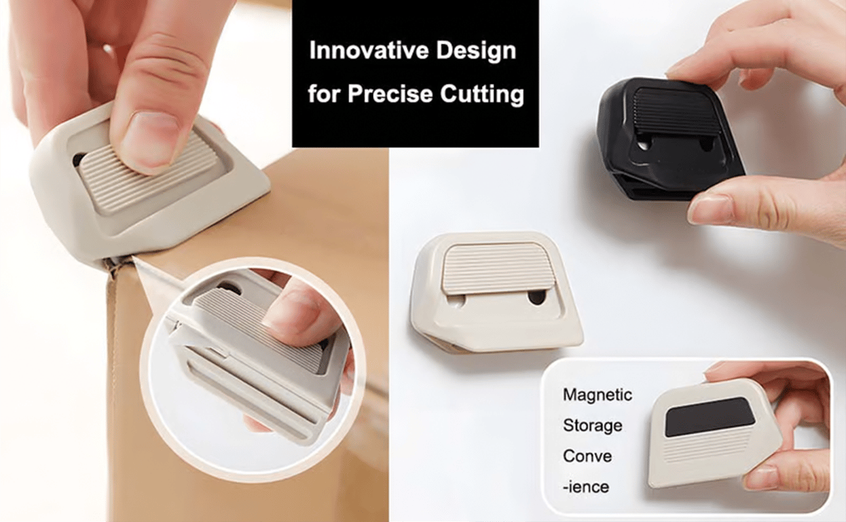 🎁TikTok Last Day Sale - 70% OFF🎉Magnetic Retractable Box Cutter - Safety Lock Utility Knife with Built-in Magnet for Easy Storage & Quick Access