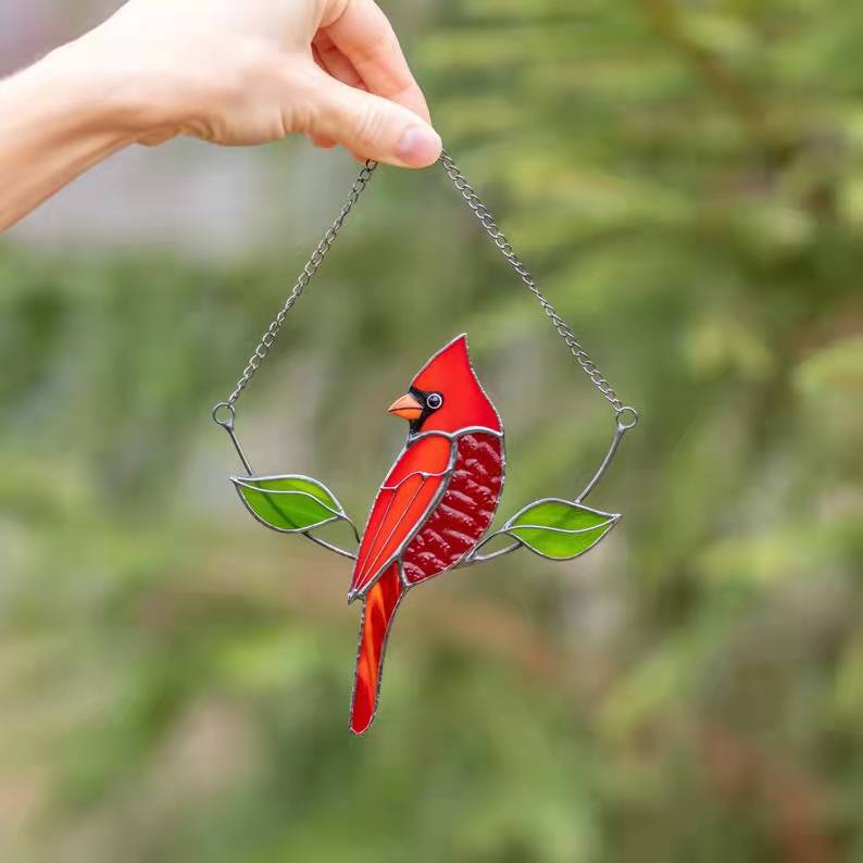 (🌲EARLY CHRISTMAS SALE - 49% OFF) Glass window hangings Christmas gift Stained glass bird suncatcher