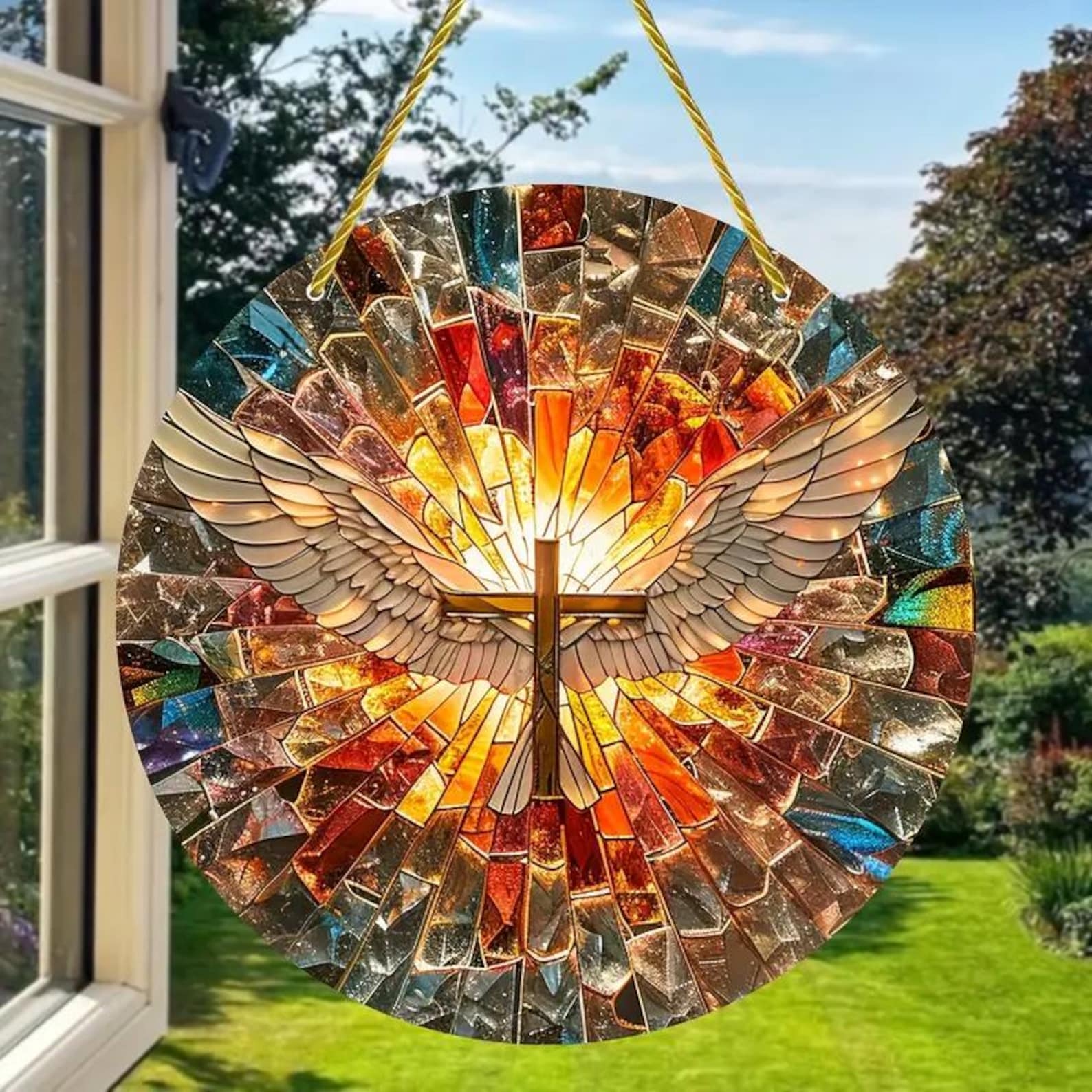 🎄🎅Christmas Presale - 49% OFF🎄-✝️Religious Pendant Cross Sun Catcher