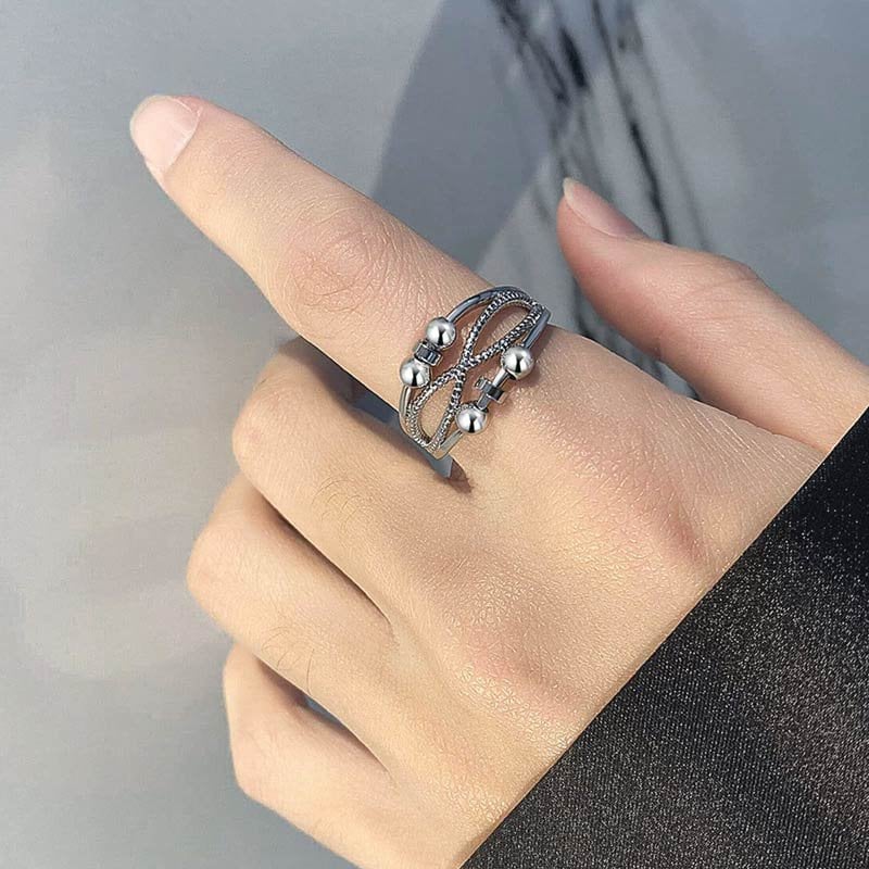 🔥 Last Day Promotion 49% OFF 🔥For Daughter -  Drive Away Your Anxiety Layer Cross Beads Fidget Ring