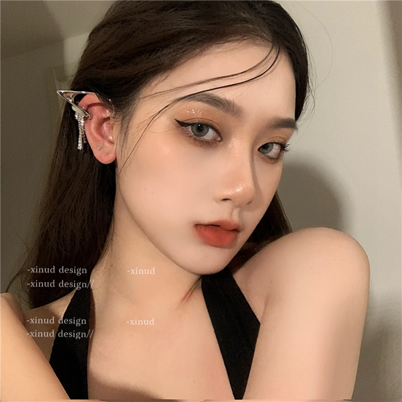 🧝‍♀️(Halloween Sale- 50% OFF)🧝‍♀️Party Geometric Punk Elf Ear Hooks Irregular Earrings