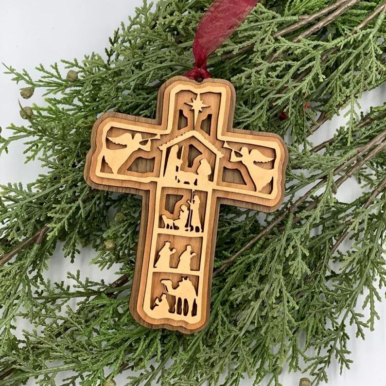 Cross Nativity Ornament