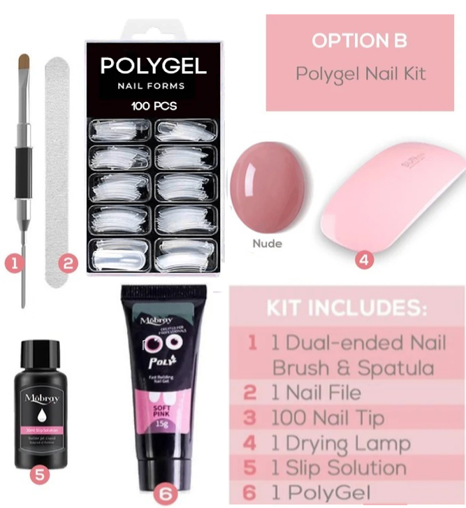 🔥Last Day 55% Off🔥 Easy PolyGel Nail Lengthening Kit