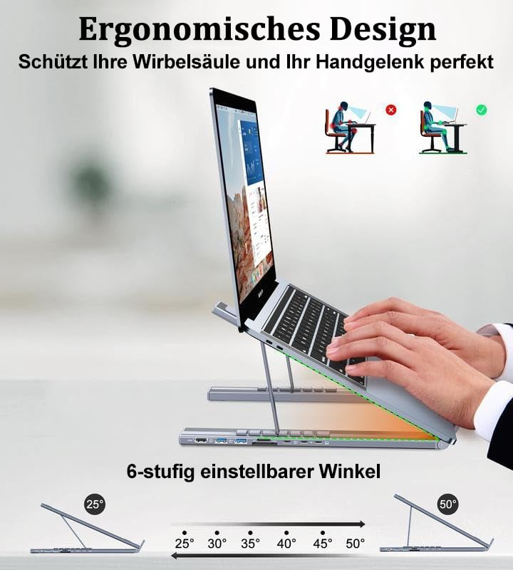 🔥Heißer Verkauf 49% Rabatt💻8-in-1 USB-C Laptopständer
