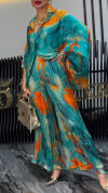 Women's Lapel Printed Loose Casual Suit