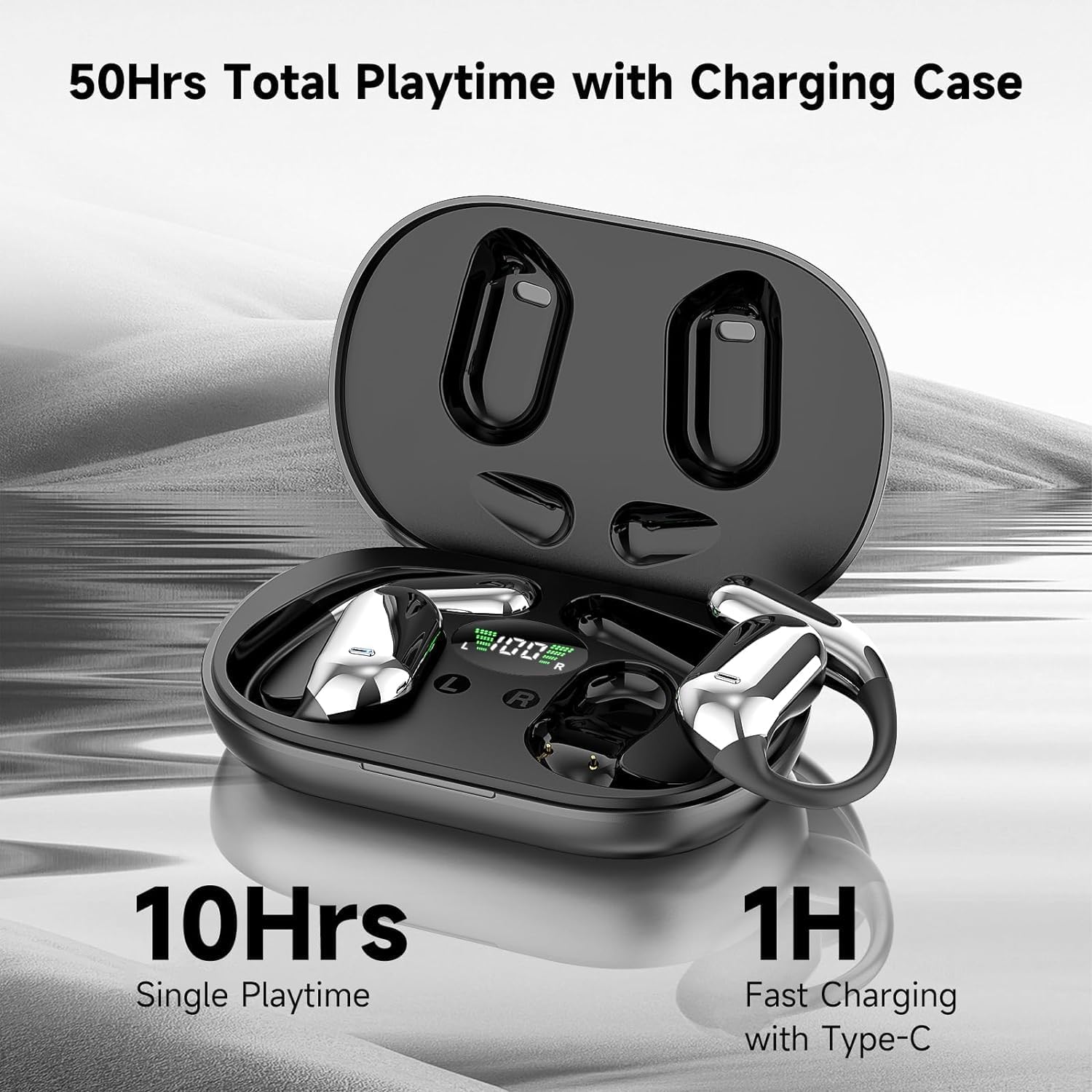 🔥Last Day Promotion - 50% OFF🎁👂Wireless Open Ear Earbuds Bluetooth 5.4