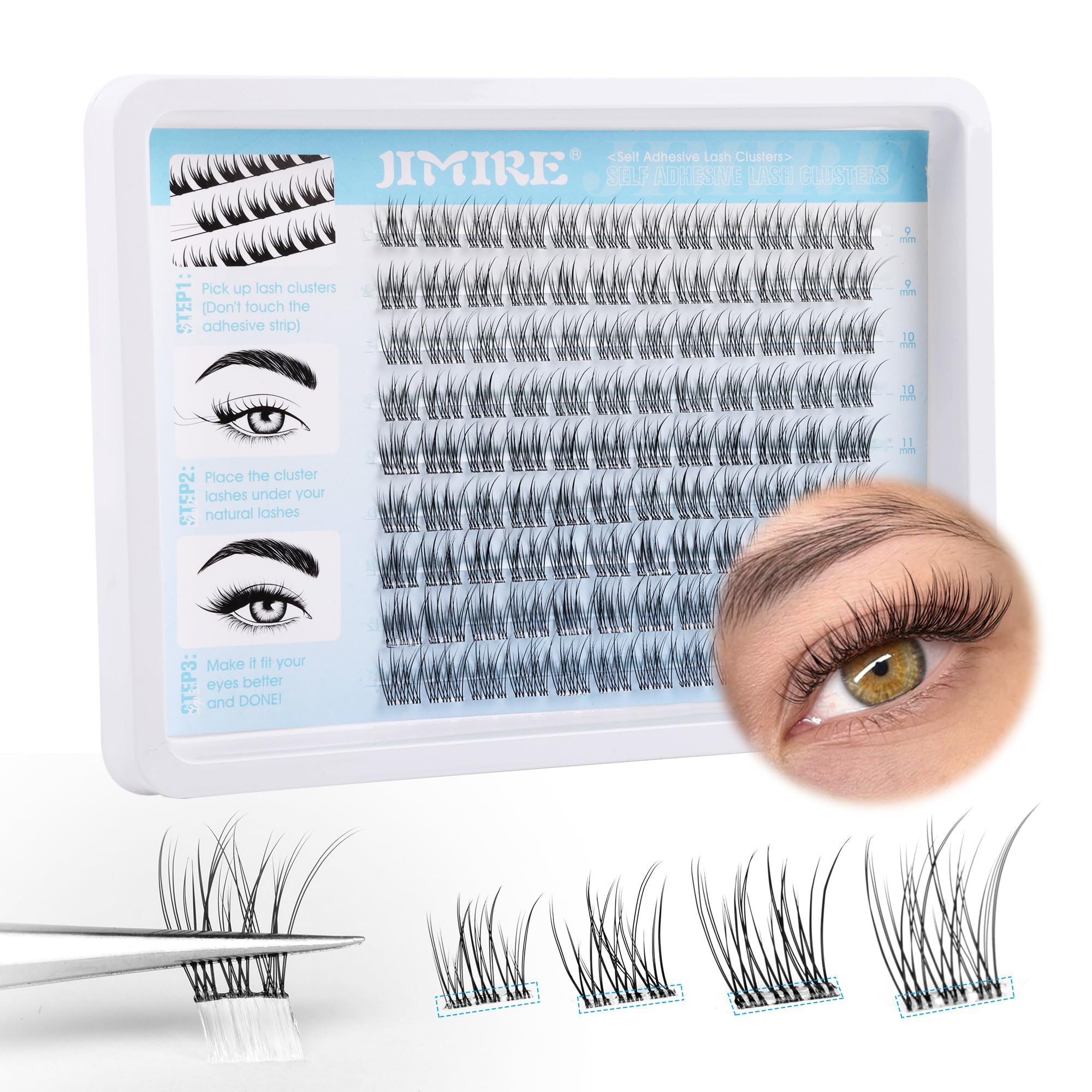 100Pcs Self Adhesive Lash Clusters, No glue, not bond needed!