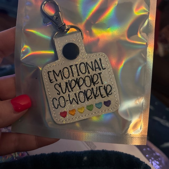 🌈Rainbow Hearts Snap Tab Design-Emotional Support💕