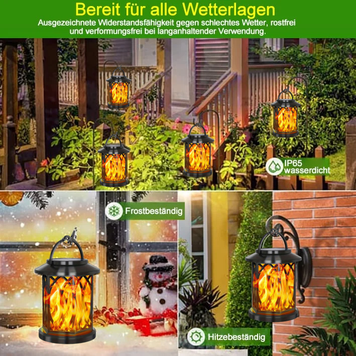 🎉Letzter Tag 49% Rabatt🔥Flammen-Solarlaterne für den Außenbereich, wasserdicht