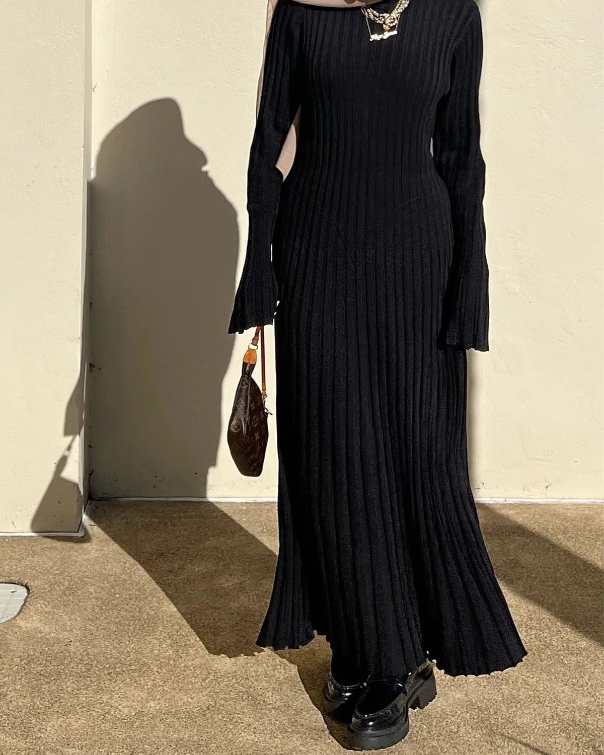 Last Day Promotion 48% OFF - 🔥2023 Fall New Sleeved Knit Midi Dress