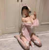 Kawaii Pink Bunny Kimono Cosplay Costume – Cute Japanese Anime Lolita Dress with Bunny Ears Headband & Apron | Sexy Babydoll Roleplay Outfit for Women PPF0341