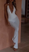 Ladies' Neck Hanging Hollow Slim Fitting Jumpsuit