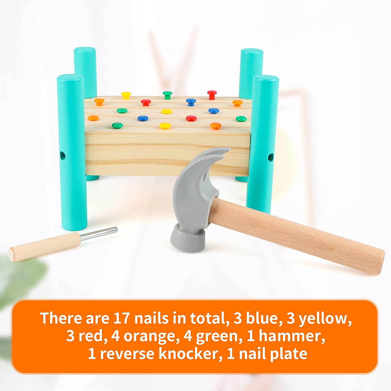 (🌲Early Christmas Sale- SAVE 48% OFF)Nails Pounding Hammering 5 Colors Toy Kit(buy 2 get free shipping)