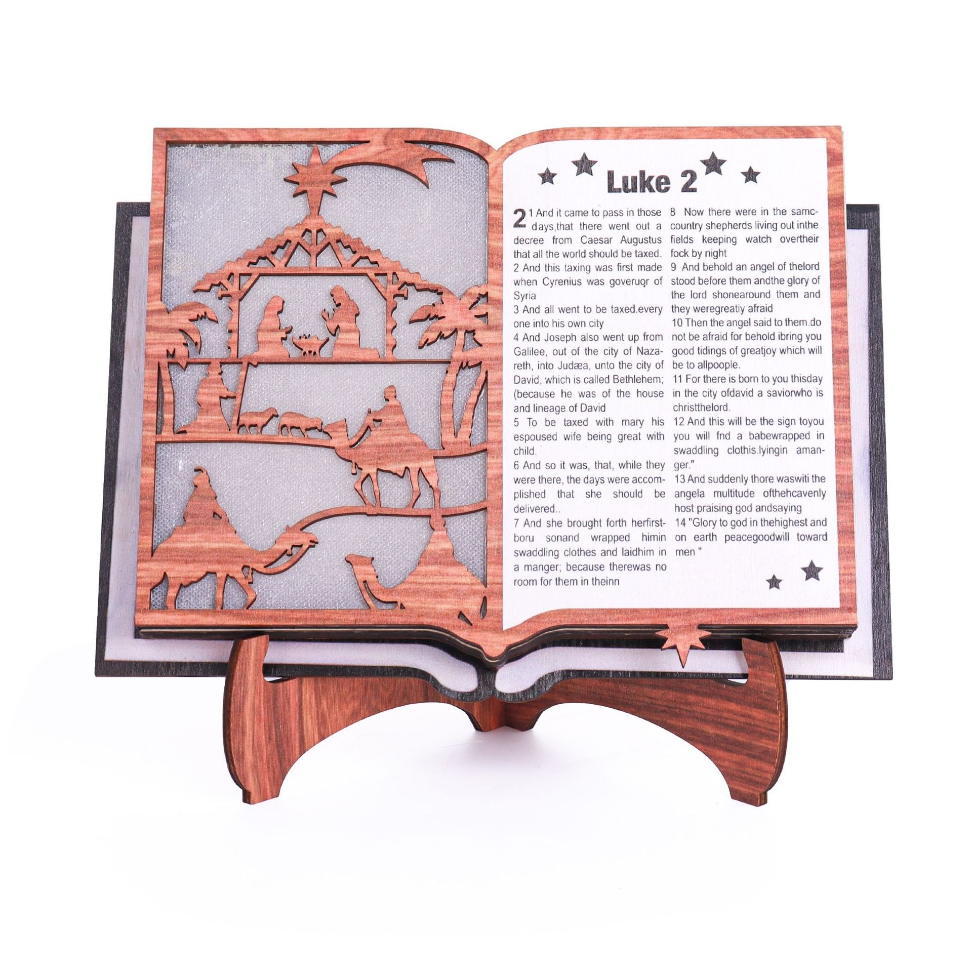 🎄Early Christmas Sales 49% OFF- 3D Wooden Nativity Scene Book Display With Light