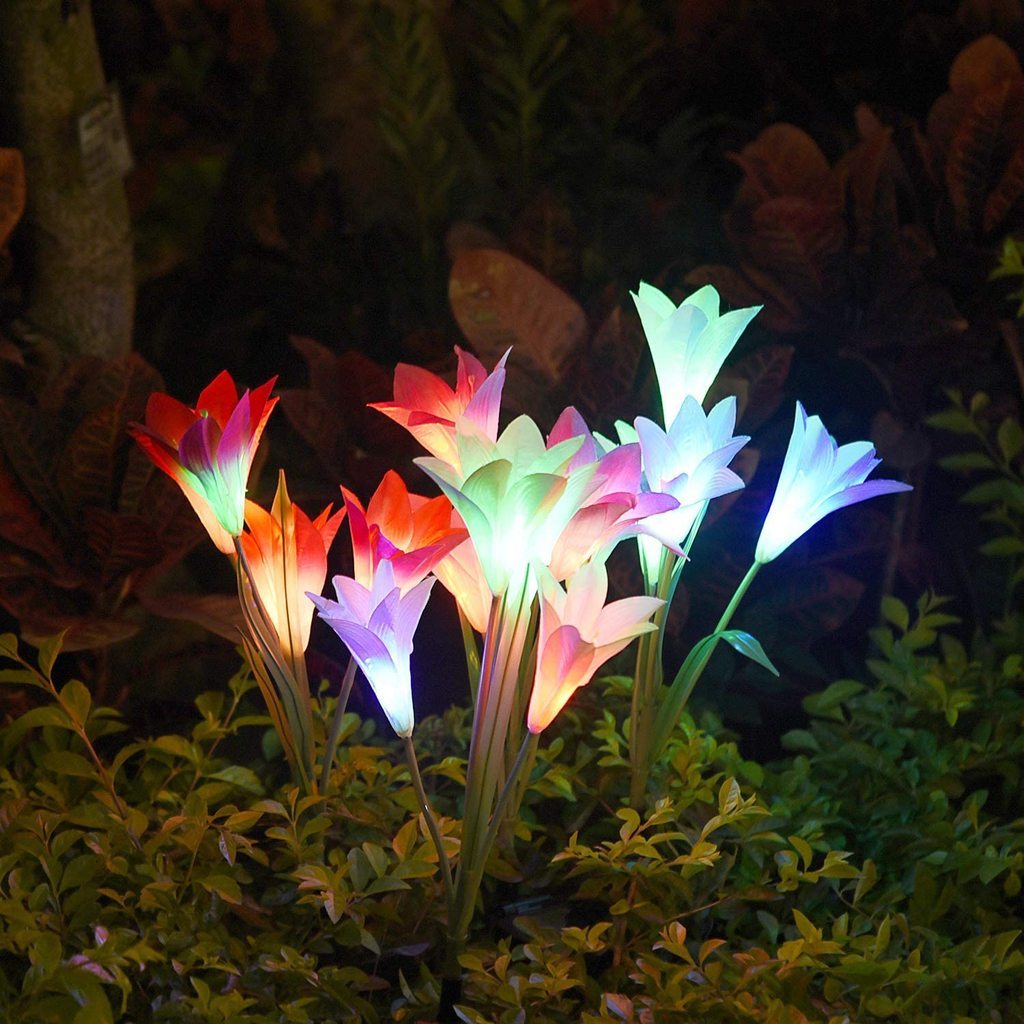 (❤️Women's Day Flash Sale - 50% OFF) Spring Artificial Lily Solar Garden Stake Lights, Buy More Save More