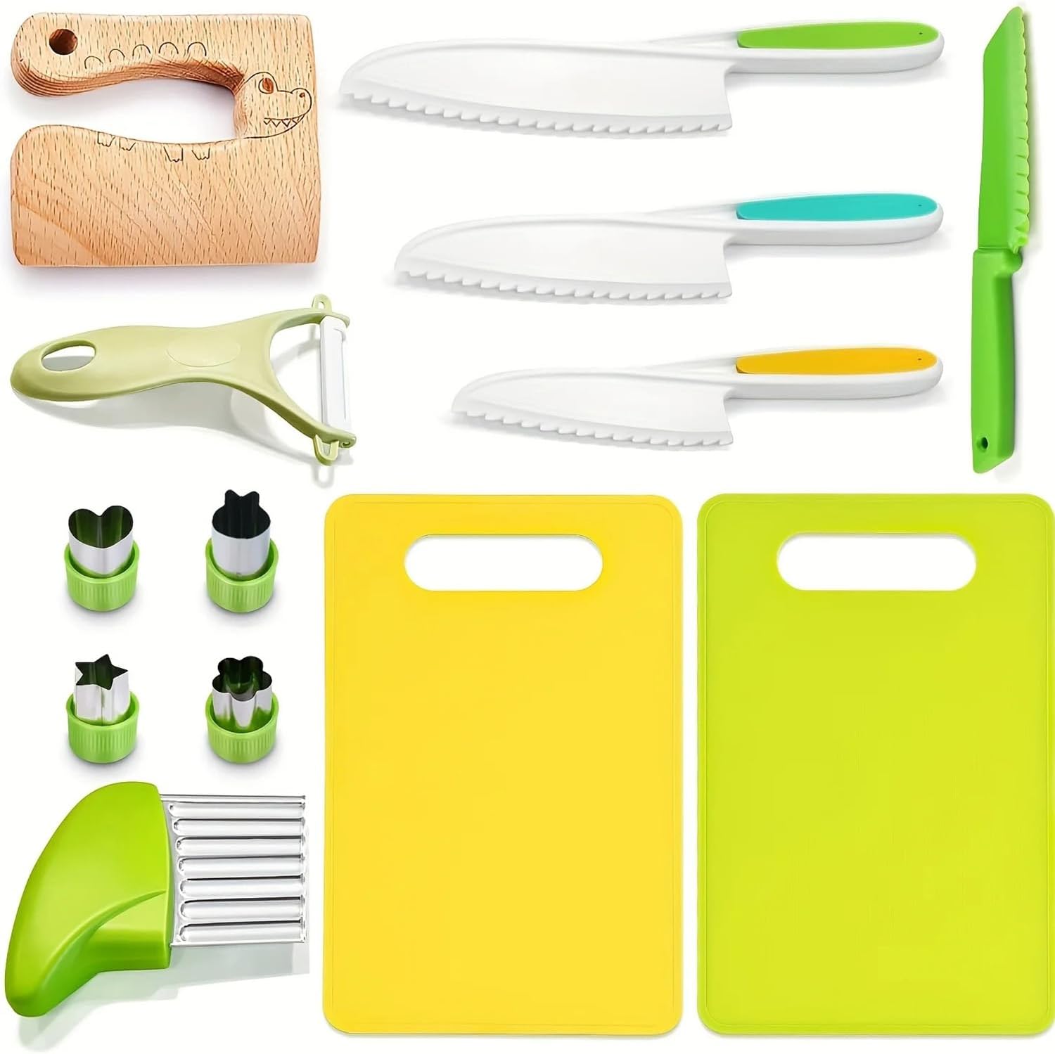 🔥HOT SALE - 13 Pcs  Kitchen Tools Kids Knife Set With - Buy 2 Free Shipping