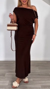 Ladies' Round Neck Top+split Skirt Casual Set
