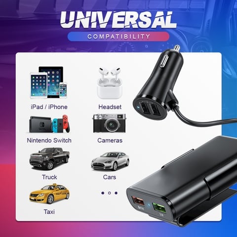 (🔥LAST DAY PROMOTION - SAVE 50% OFF) ✨Four Ports Car Fast Charger